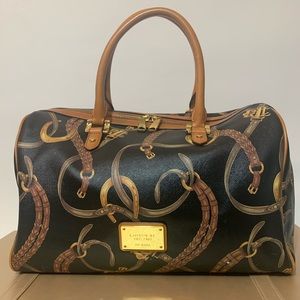 Ralph Lauren Caldwell Belting Barrel Satchel Bag